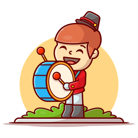 Child playing drum  Illustration