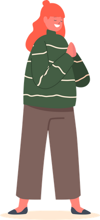 Child Praying With Folded Hands  Illustration
