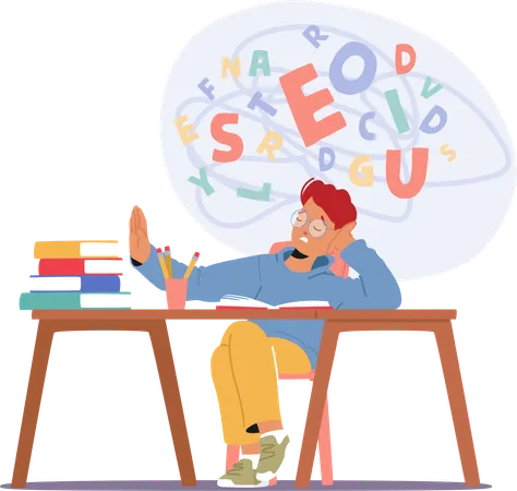 Child Resists Doing Homework Displaying Defiance Procrastination Or Frustration Parental Guidance And Patience Are Crucial To Encourage Productivity And Learning Cartoon Vector Illustration 일러스트레이션