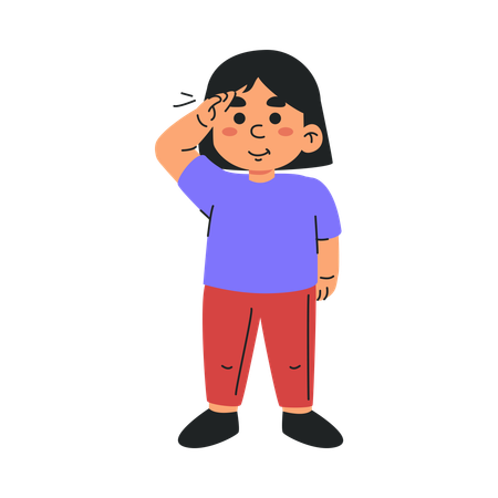 Child Saluting Smiling Cute  Illustration