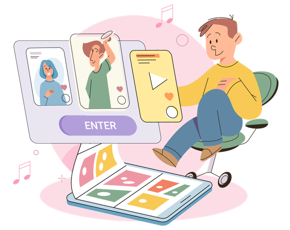 Child talking to parents via video call  Illustration