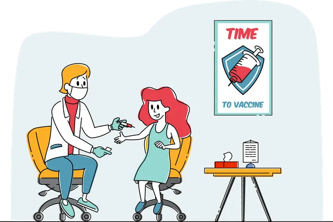 Child Vaccination Time Illustration