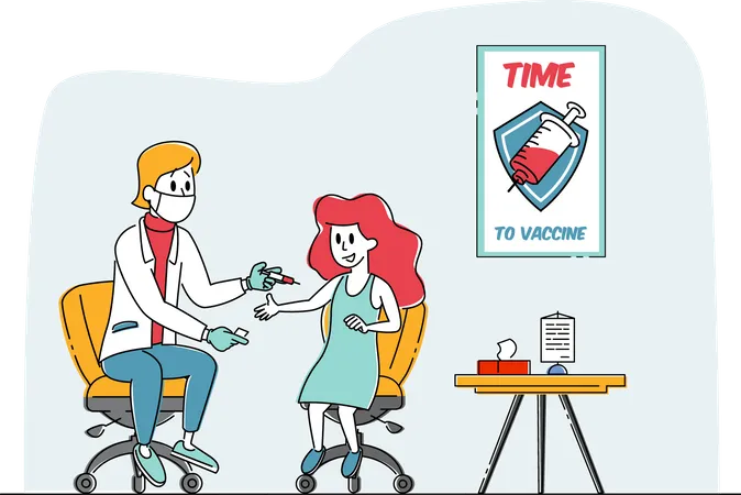 Child Vaccination Time  Illustration