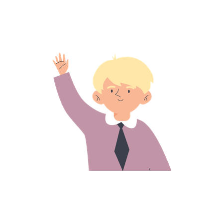 Child waving hand half-length  Illustration
