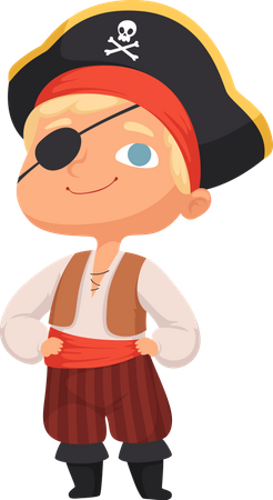 Child Wear Pirate Costume  Illustration