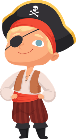 Child Wear Pirate Costume  Illustration