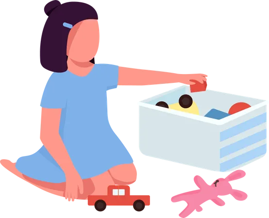 Child with toy box  Illustration