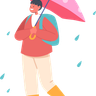 illustrations for child with umbrella