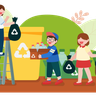 sorting out plastic bottle illustrations free