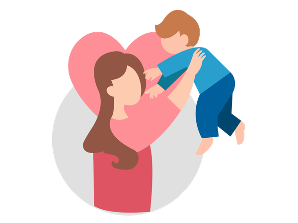 Children Celebrating Mothers Day  Illustration