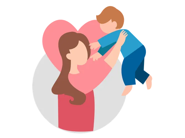 Children Celebrating Mothers Day  Illustration