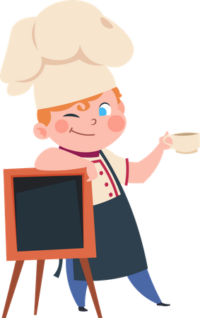 Children chef making food Illustration