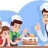 illustration kid cooking