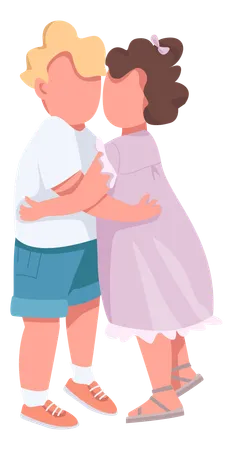 Children cuddling  Illustration