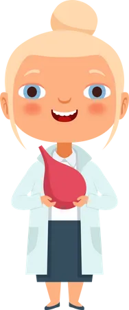 Children Doctor Profession Various Action Poses Illustration