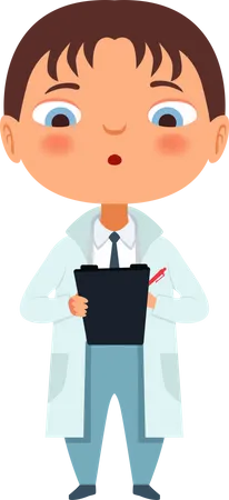 Children doctor write prescription  Illustration