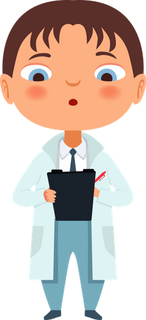 Children doctor write prescription  Illustration