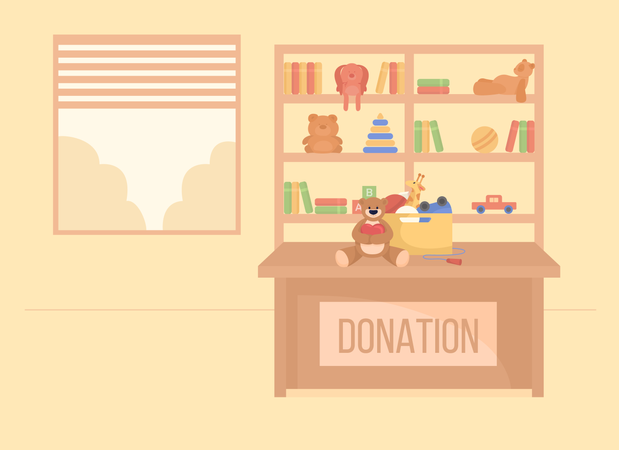 Children donations center  イラスト