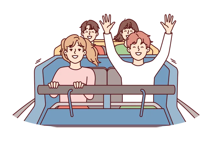 Children enjoying ride  Illustration