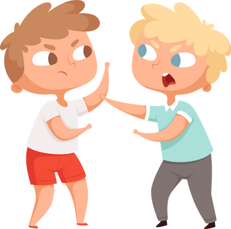 Children fighting  Illustration