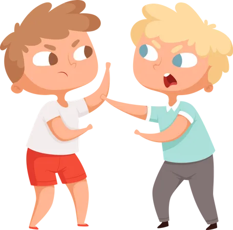 Children fighting  Illustration