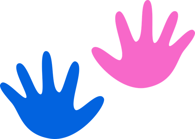 Children hand prints  Illustration