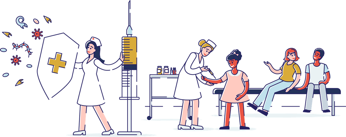 Children healthcare security  Illustration