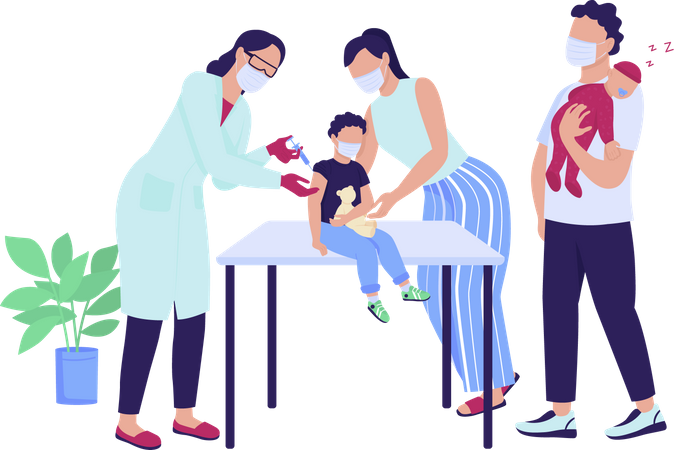 Children immunization Illustration