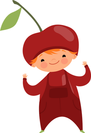 Children In Fruit Costumes  Illustration