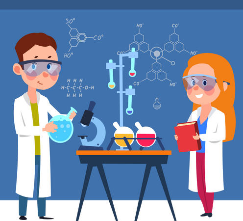 Children in lab  Illustration