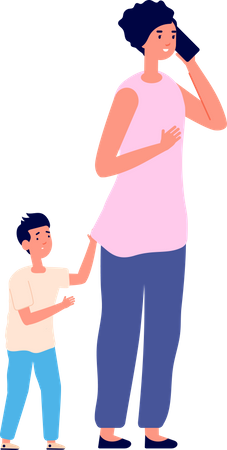 Children need mother father care Illustration