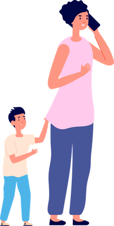 Children need mother father care  Illustration