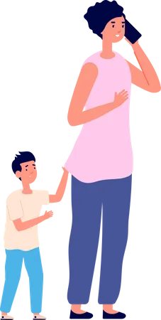 Children need mother father care  Illustration