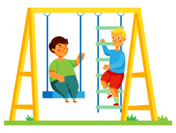 Children on playground Illustration