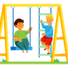 children on playground illustration free download