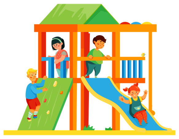 Children on playground  Illustration