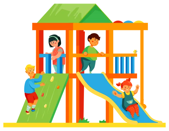 Children on playground  Illustration