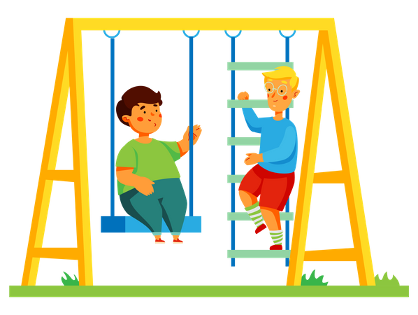 Children on playground  Illustration