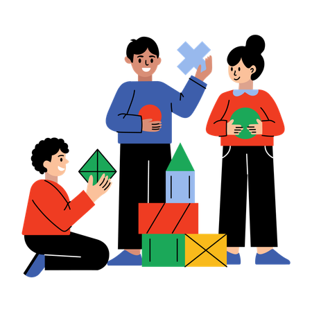 Children playing educational toy  Illustration