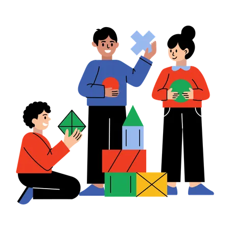 Children playing educational toy  Illustration