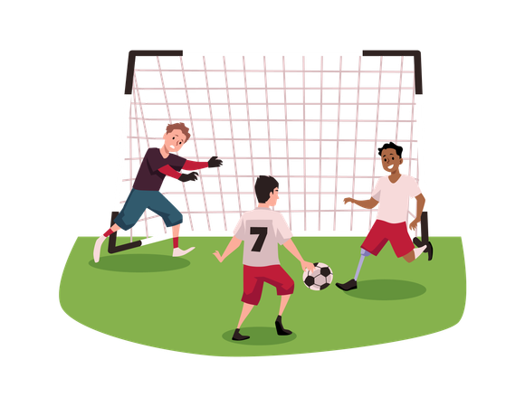Children playing football  Illustration