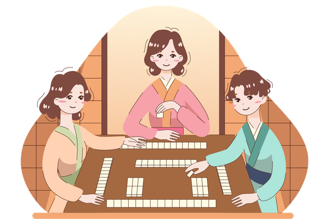 Children playing ludo  Illustration