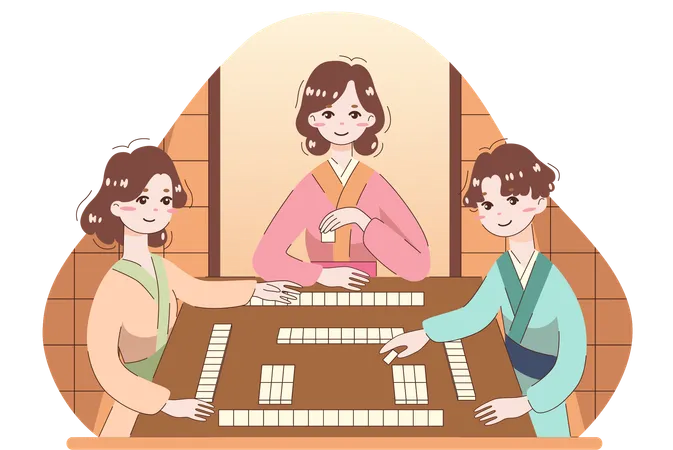 Children playing ludo  Illustration