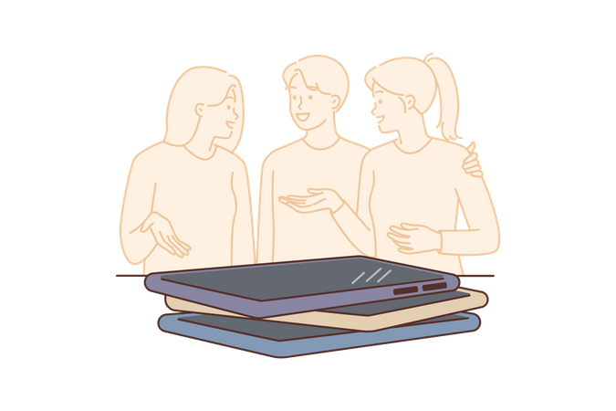 Children spending time away from gadgets  Illustration