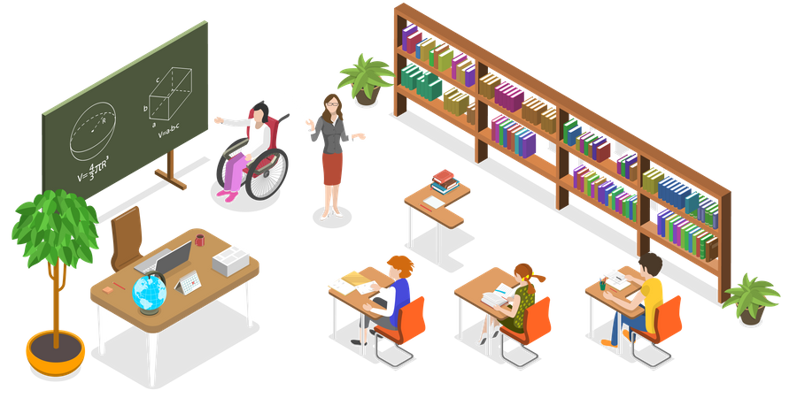 Children with Disabilities Study in Mixed Classes  イラスト