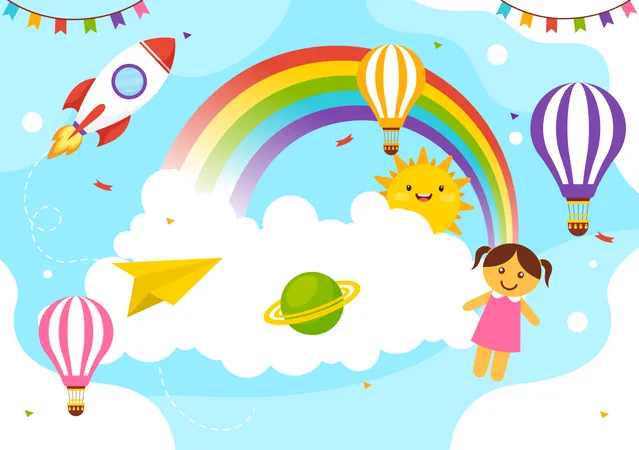 Childrens Day Greeting  Illustration