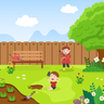 illustration child farming