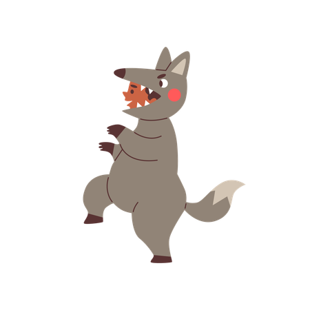 Children's wolf costume  Illustration