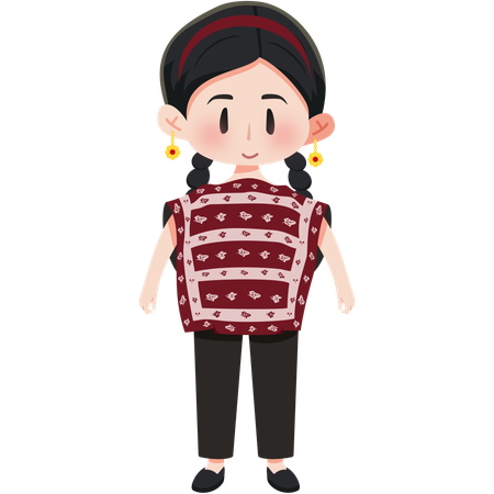 Chile Chamanto girl  Illustration