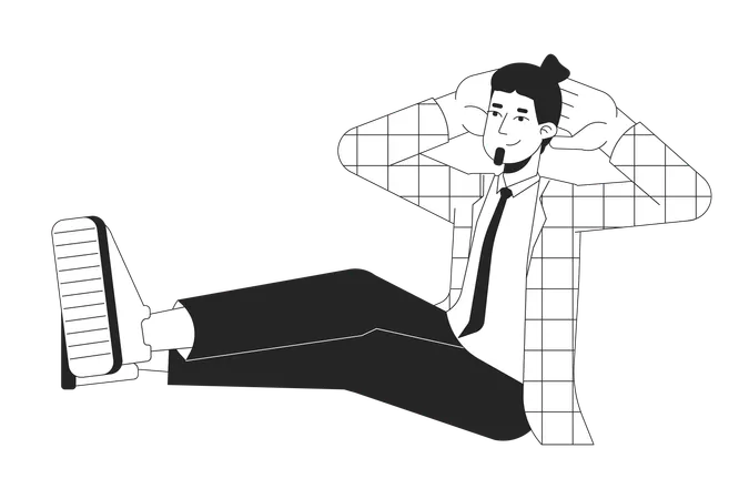 Chilling relaxing caucasian office guy  Illustration